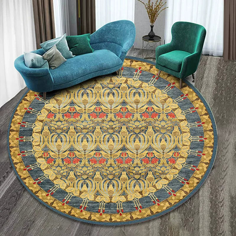Singing Bowl Meditation Mat, New Retro Round Style for Bedroom and Home Use XL--04