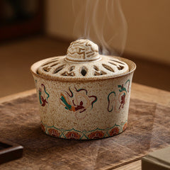 Dunhuang Flying Apsaras Ceramic Incense Burner – Coil & Stick Incense Holder, Tang Court Lady Design, Zen Tea & Home Decor