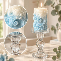 Handmade Bluebell Scented Candles – Blue & White Gradient Sets of 7