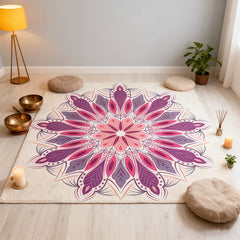 Square Meditation Mat, Mandala-themed Ethnic Healing Space Decoration Mat FXLY--04
