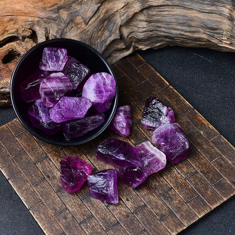 Natural Purple Fluorite Crystal Specimen – Raw Mineral for Home Decor