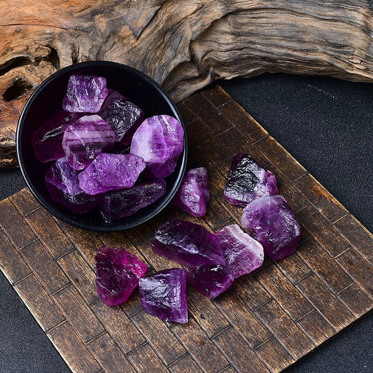 Natural Purple Fluorite Crystal Specimen – Raw Mineral for Home Decor