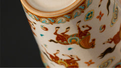 Ruyao Dunhuang Ceramic Tumbler – Large Personal Tea Cup, Premium Gift Box, 2 Styles