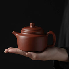 Purple Clay Dezhong Teapot – Raw Zhu Clay, Hand-Thrown 170ml Kung Fu Tea Pot, Vintage Style