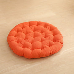 Cotton Linen Meditation Mat – Thick Foldable Floor Cushion for Yoga, Sitting, Balcony & Living Room Orange