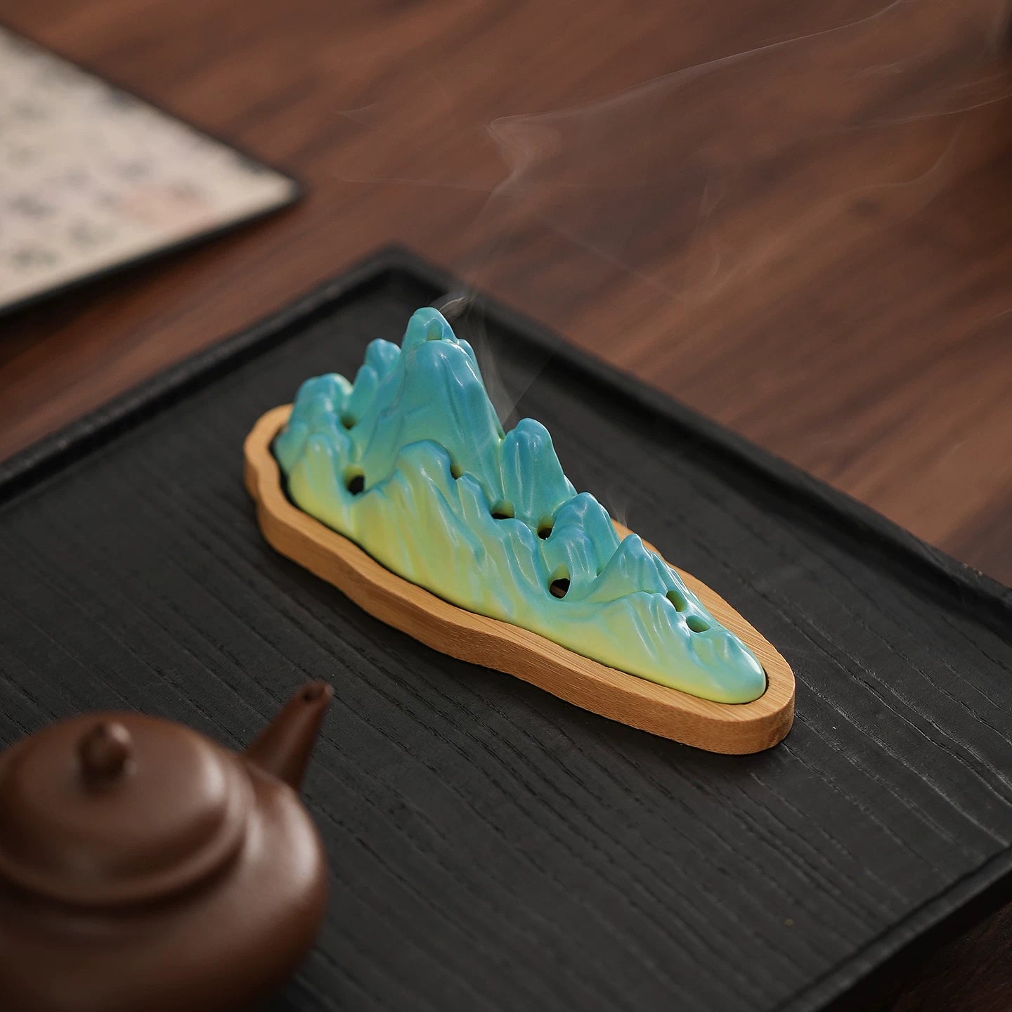 Ceramic Mountain Incense Burner – Creative Rockery Stick Incense Holder, Sandalwood & Agarwood Aromatherapy for Home Decor