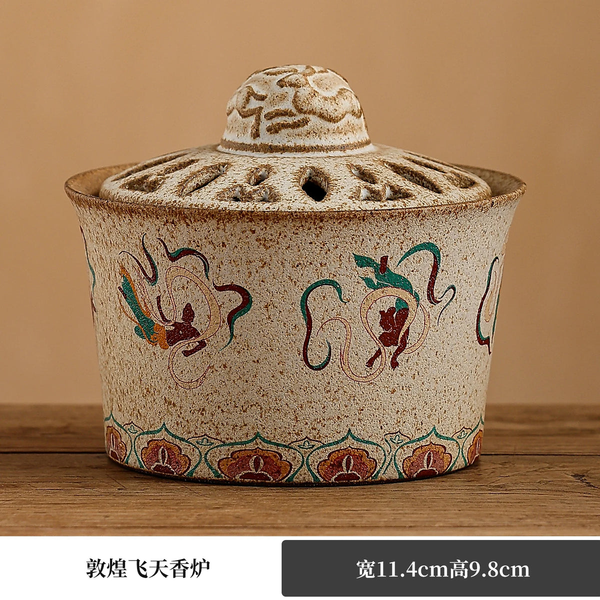 Dunhuang Flying Apsaras Ceramic Incense Burner – Coil & Stick Incense Holder, Tang Court Lady Design, Zen Tea & Home Decor Aromatherapy burner