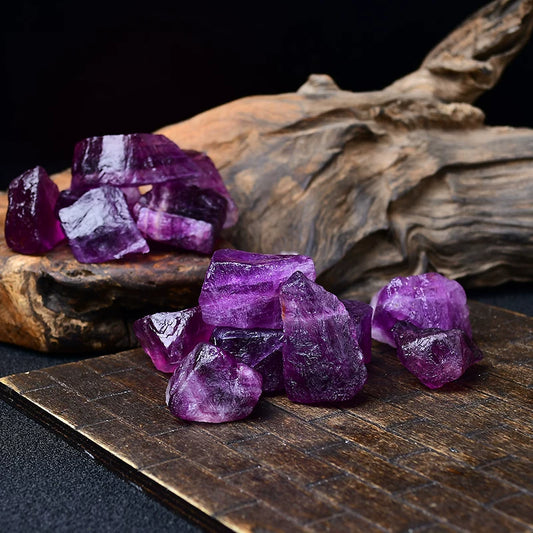Natural Purple Fluorite Crystal Specimen – Raw Mineral for Home Decor
