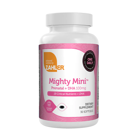 Zahler,Mighty Mini (30 Soft Capsules) High-quality Prenatal Vitamins, Once Daily Soft Capsules The Size of A Pint, Containing 800 Mcg of Methylfolate