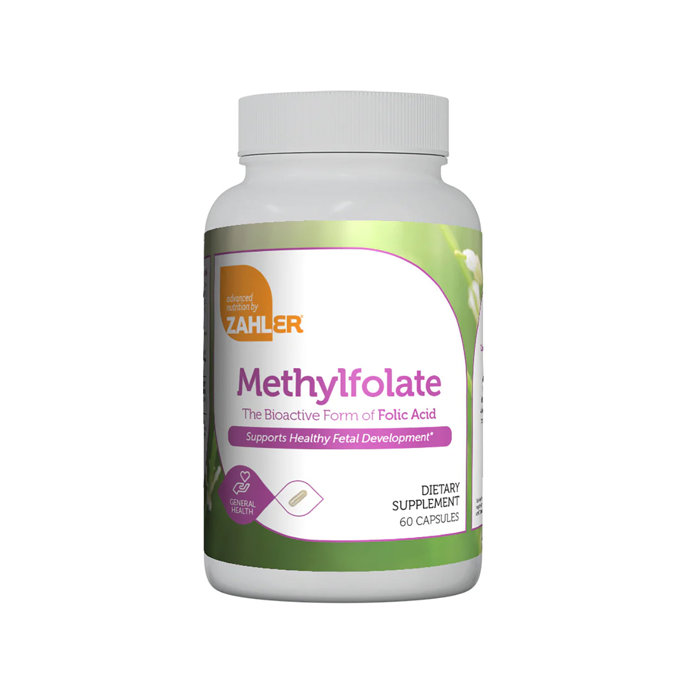Zahler Methylfolate - Supports Healthy Fetal Development and Genetic Health 1,000 mcg DFE, 60 Capsules