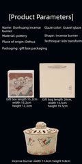 Dunhuang Flying Apsaras Ceramic Incense Burner – Coil & Stick Incense Holder, Tang Court Lady Design, Zen Tea & Home Decor