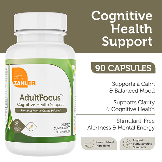 Zahler, AdultFocus Cognitive Health Support/ Comprehensive Brain-boosting,90 Capsules