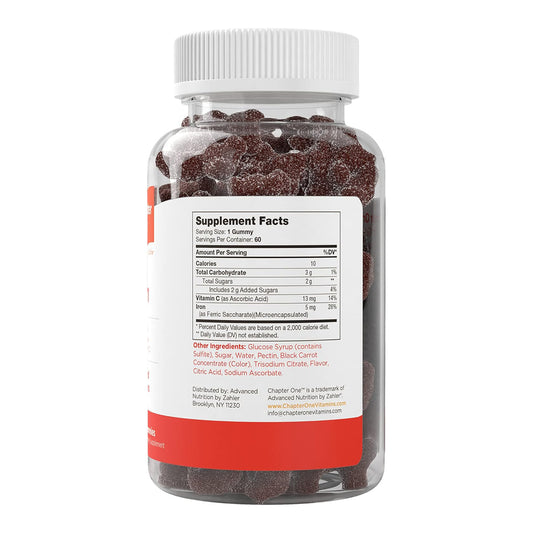 Zahler Iron Gummies with Vitamin C for Kids & Adults - 60 Count