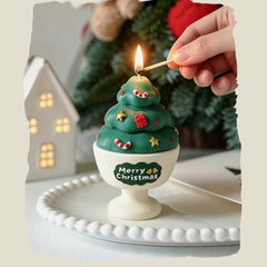 Hand-Painted Santa Claus Gypsum Candle Cup – 3 Styles, Gift Box Included, 3–4 Hour Burn Time