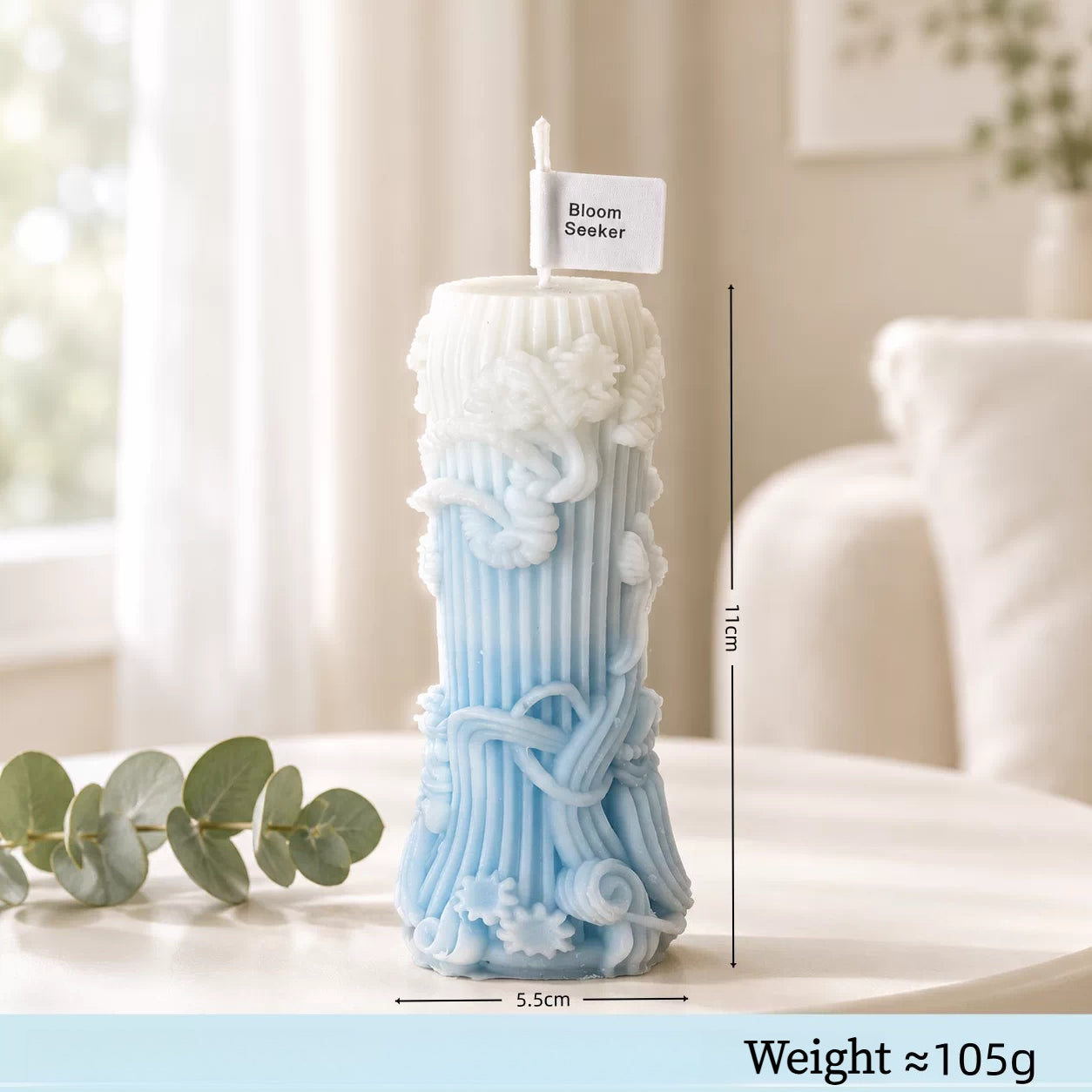 Handmade Bluebell Scented Candles – Blue & White Gradient Sets of 7
