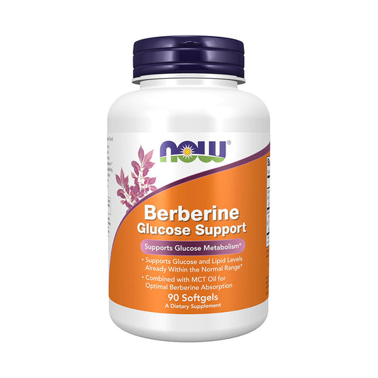 NOW Supplements, Berberine Glucose Support, Combined with MCT Oil for Optimal Berberine Absorption, 90 Softgels