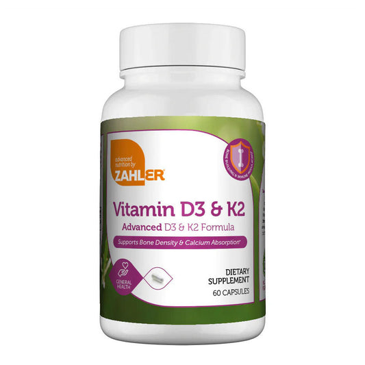 Zahler Vitamin D3 & K2 Advanced D3 & K2 Formula Supports Bone Density & Calcium Absorption, 60 Capsules