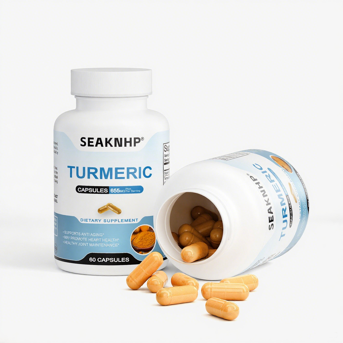 Seaknhp Supplements Turmeric With Bioperine 60 capsules Promotes digestive health