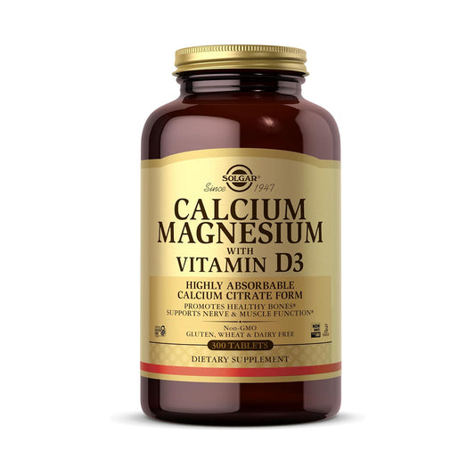 Solgar Calcium Magnesium with Vitamin D3, 300 Tablets - Promotes Healthy Bones, Supports Nerve & Muscle Function