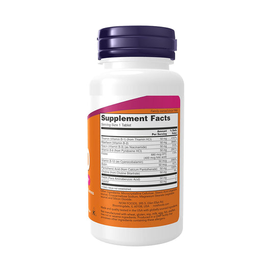 NOW Foods Supplements, Vitamin B-50 mg, Energy Production*, Nervous System Health*, 100 Tablets