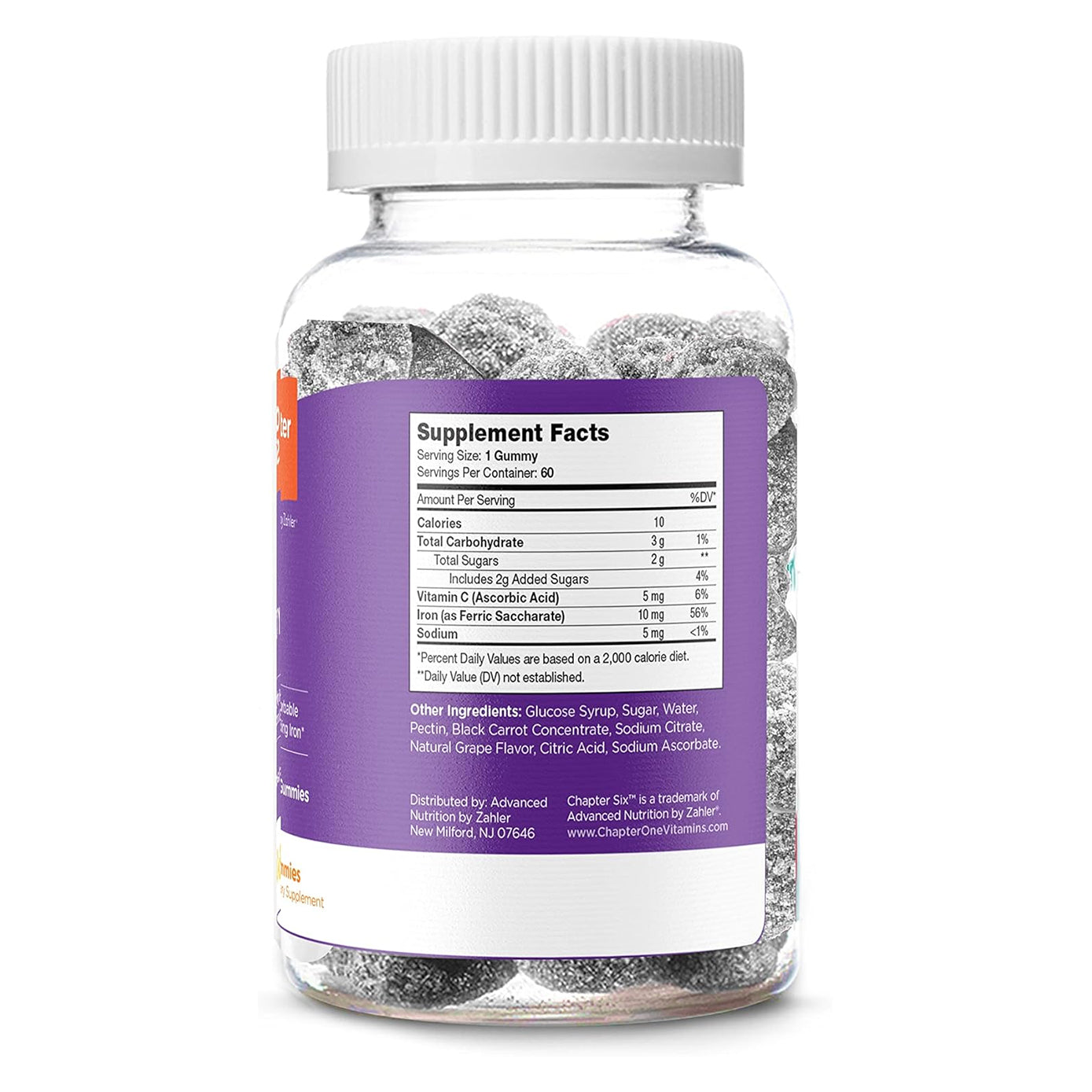 Zahler Chapter Six Iron Gummies, Iron Supplement with Vitamin C for Adults, Kosher, 60 Flavored Gummies (10MG)