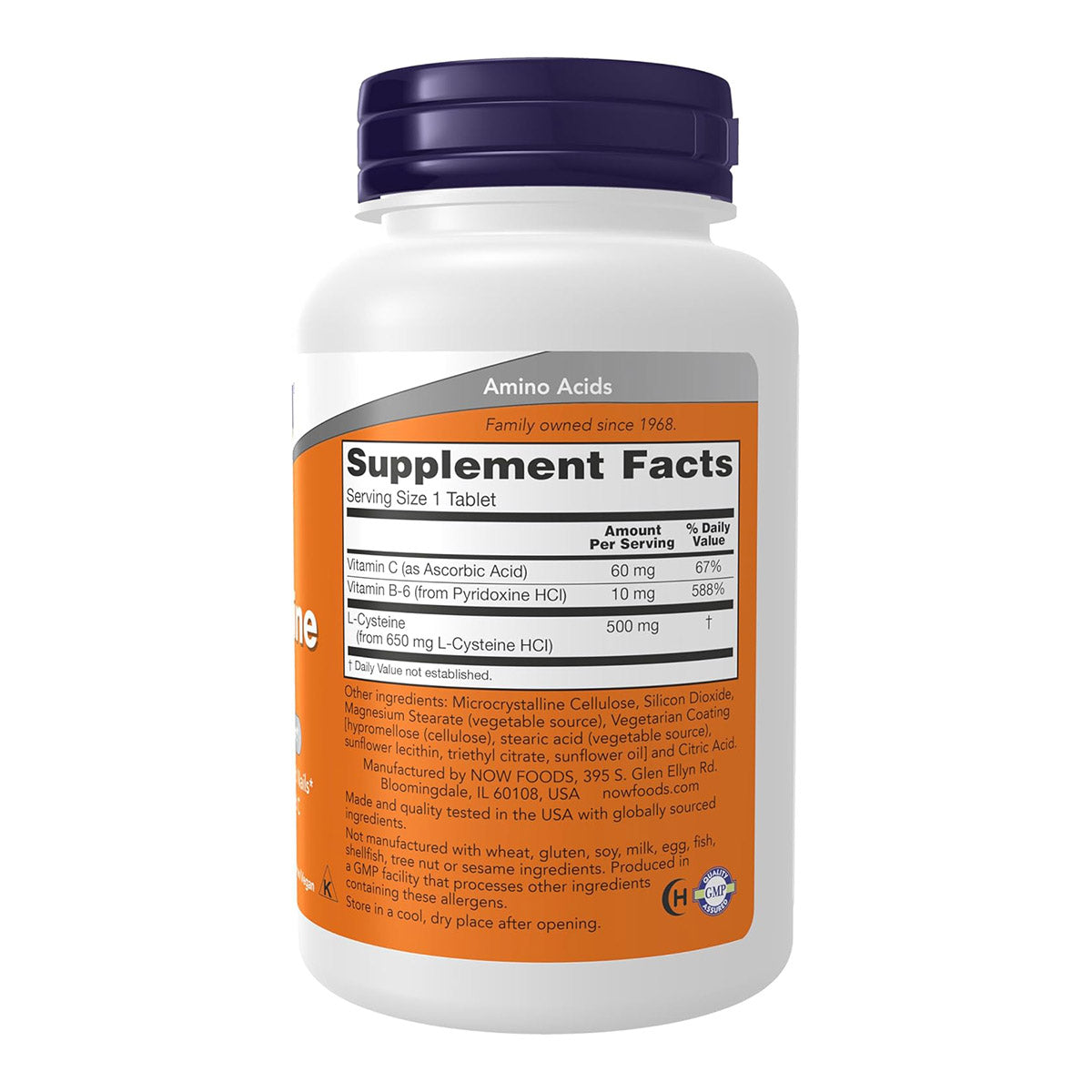 NOW Foods Supplements, L-Cysteine 500 mg with Vitamins B-6 and C, Structural Support*, 100 Tablets