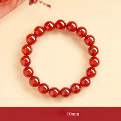 Natural Red Agate & “Ink Jade” Bracelet – Authentic Gemstone Bead Strand for Women Red Agate 10MM