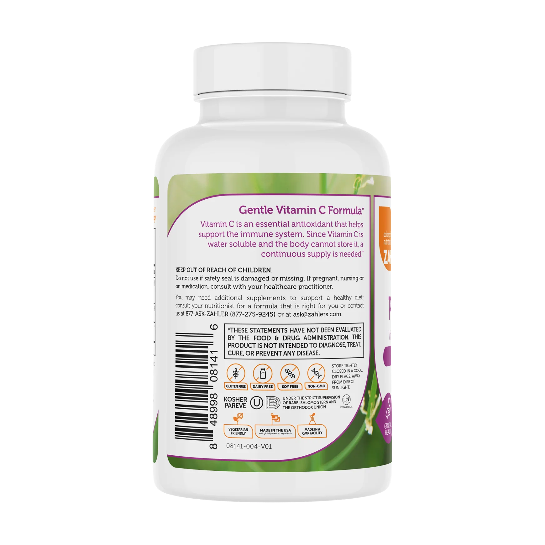 Zahler PureWay-C Vitamin C and Bioflavonoids, 1,000 mg, 90 Tablets