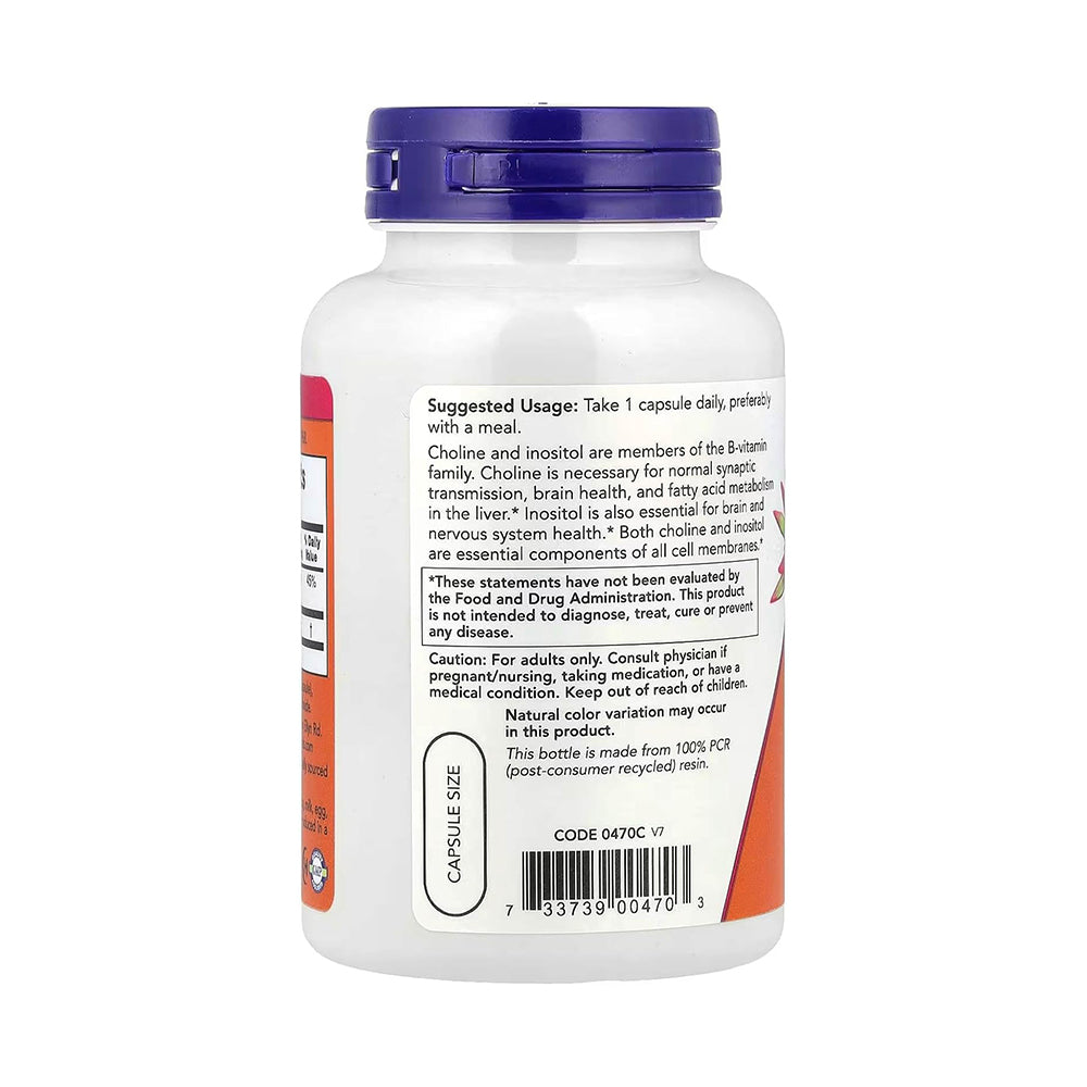 Now Foods Choline & Inositol 500 Mg - 100 Caps