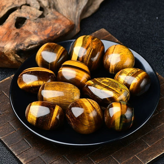 Oval Tiger Eye Crystal – Natural Raw Stone for Aquarium Landscape & Home Decor