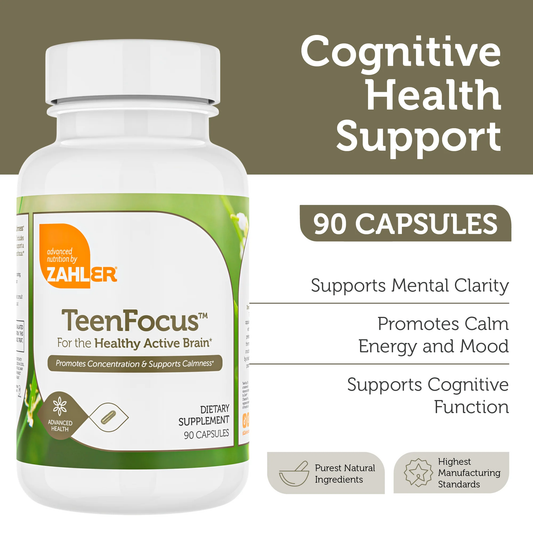 Zahler's TeenFocus Healthy and Active Brain 90 Capsules