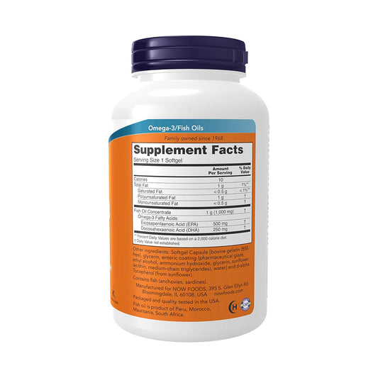 NOW Foods Supplements, Ultra Omega-3 Molecularly Distilled and Enteric Coated, 180 Softgels