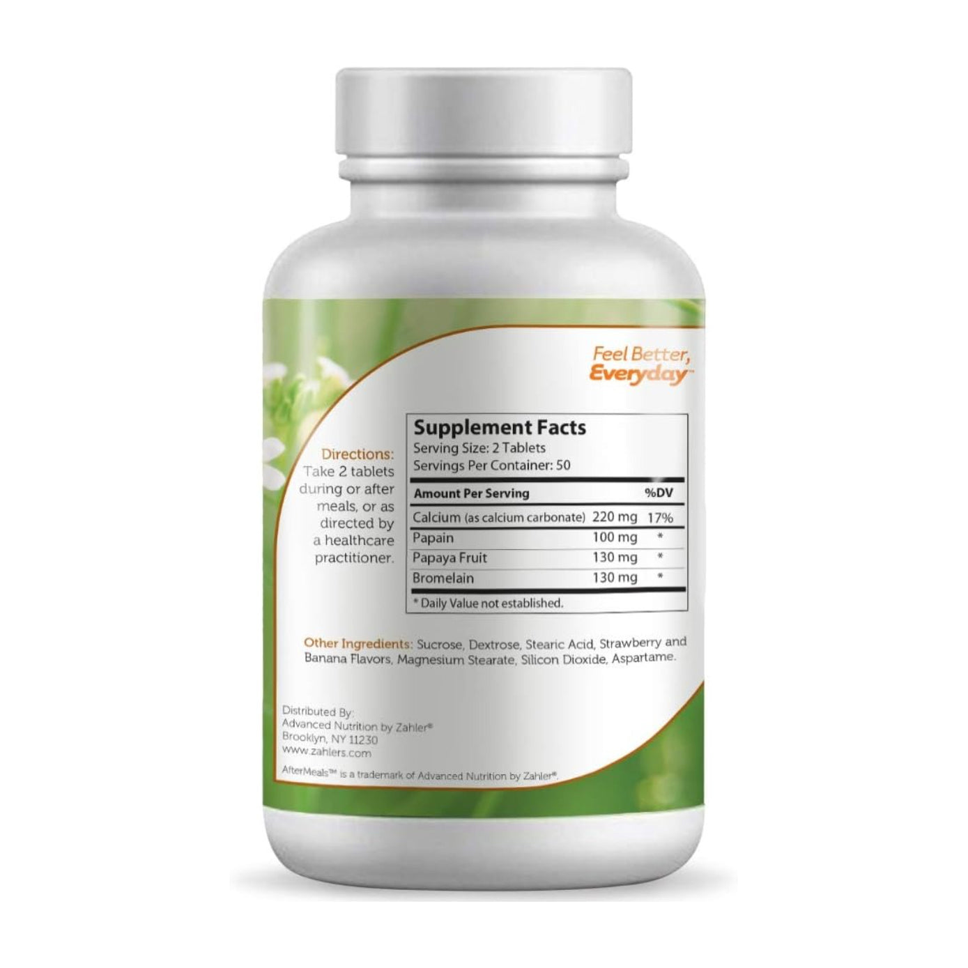 Zahler AfterMeals™, Fruit-Based Enzymes+, 100 Chewable Tablets