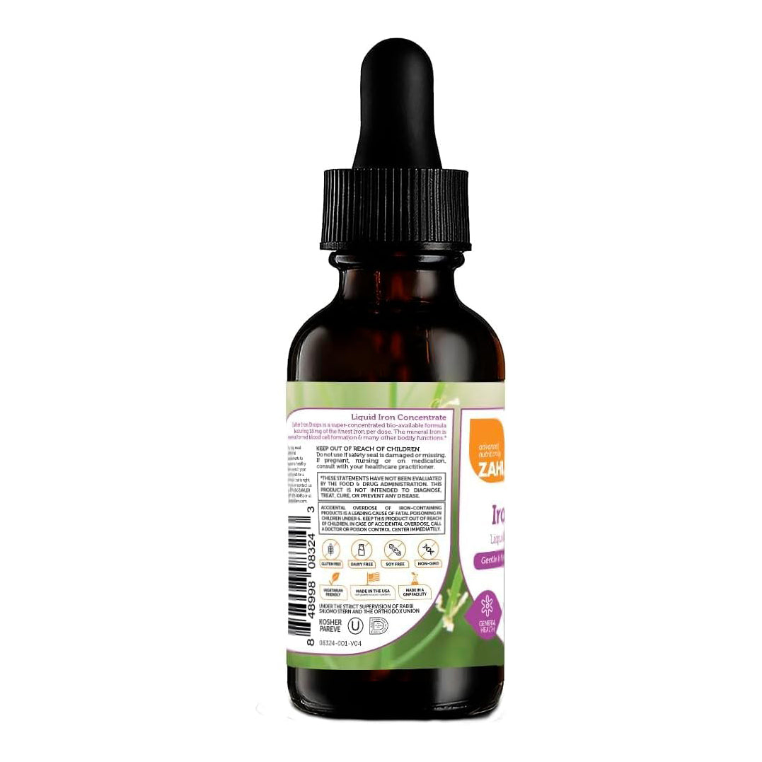 Zahler's Iron Drops, Liquid Iron Concentrate, Gentle and Non-Constipating Iron Formula, 2 Fl OZ.