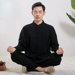 Xuanshan unisex lay suit tea suit cotton and linen wide-leg pants Chinese style Zen Chinese Tang style Zen suit set
