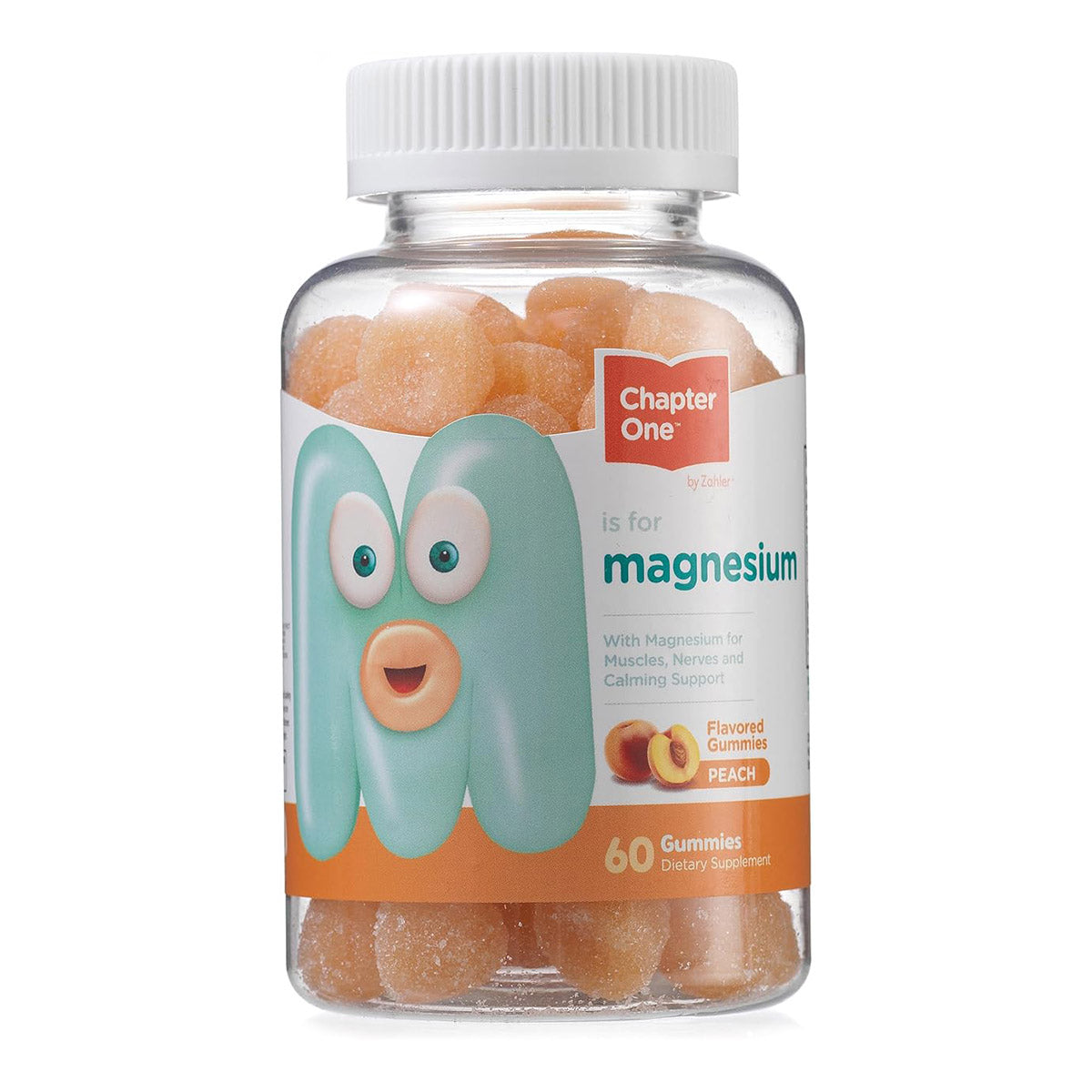 Zahler Chapter One Magnesium Gummies, Great Tasting Magnesium for Kids, Calm Kids Magnesium, Magnesium Gummies for Women and Men, Certified Kosher (Peach)