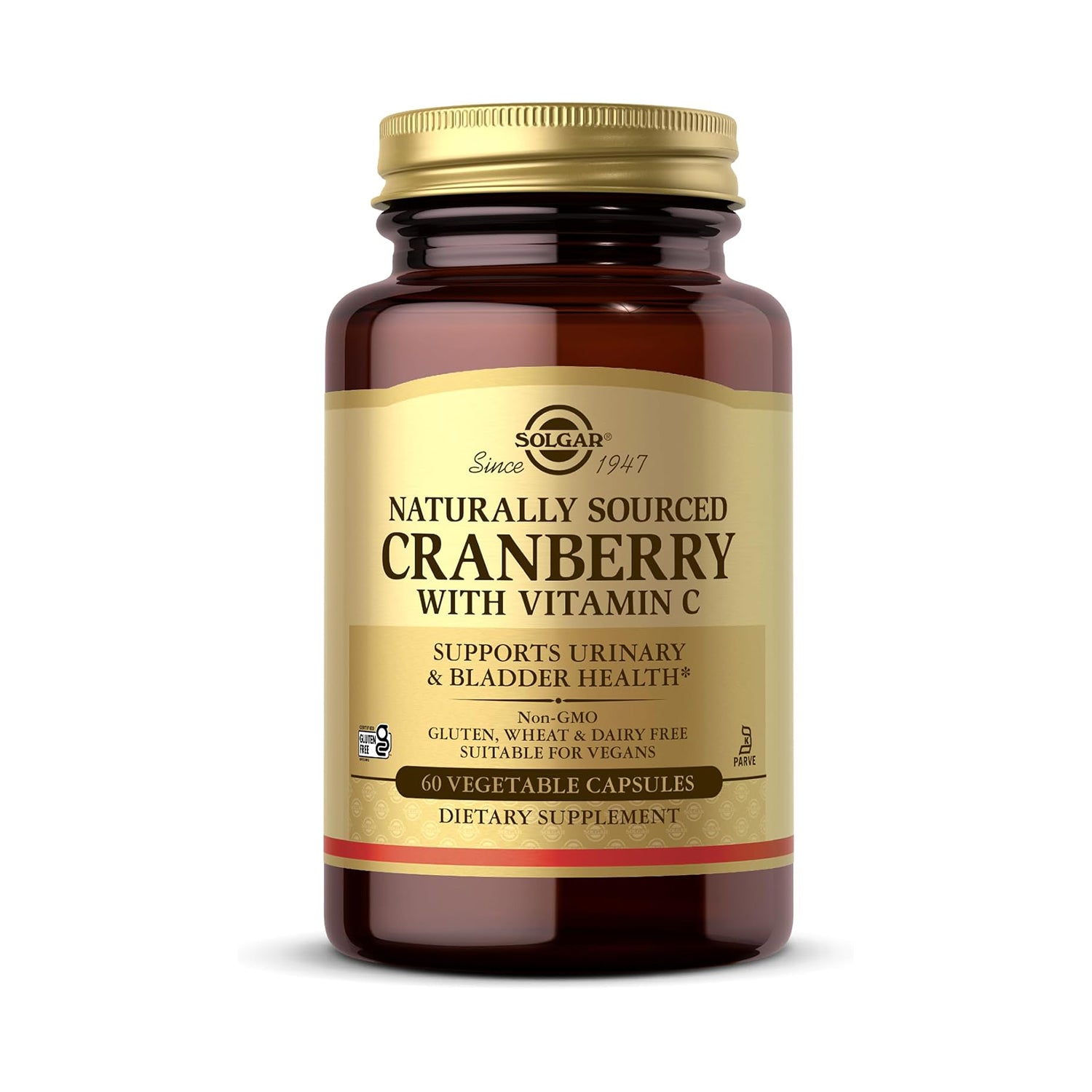 SOLGAR Cranberry with Vitamin C - 60 Vegetable Capsules - Supports Urinary & Bladder Health