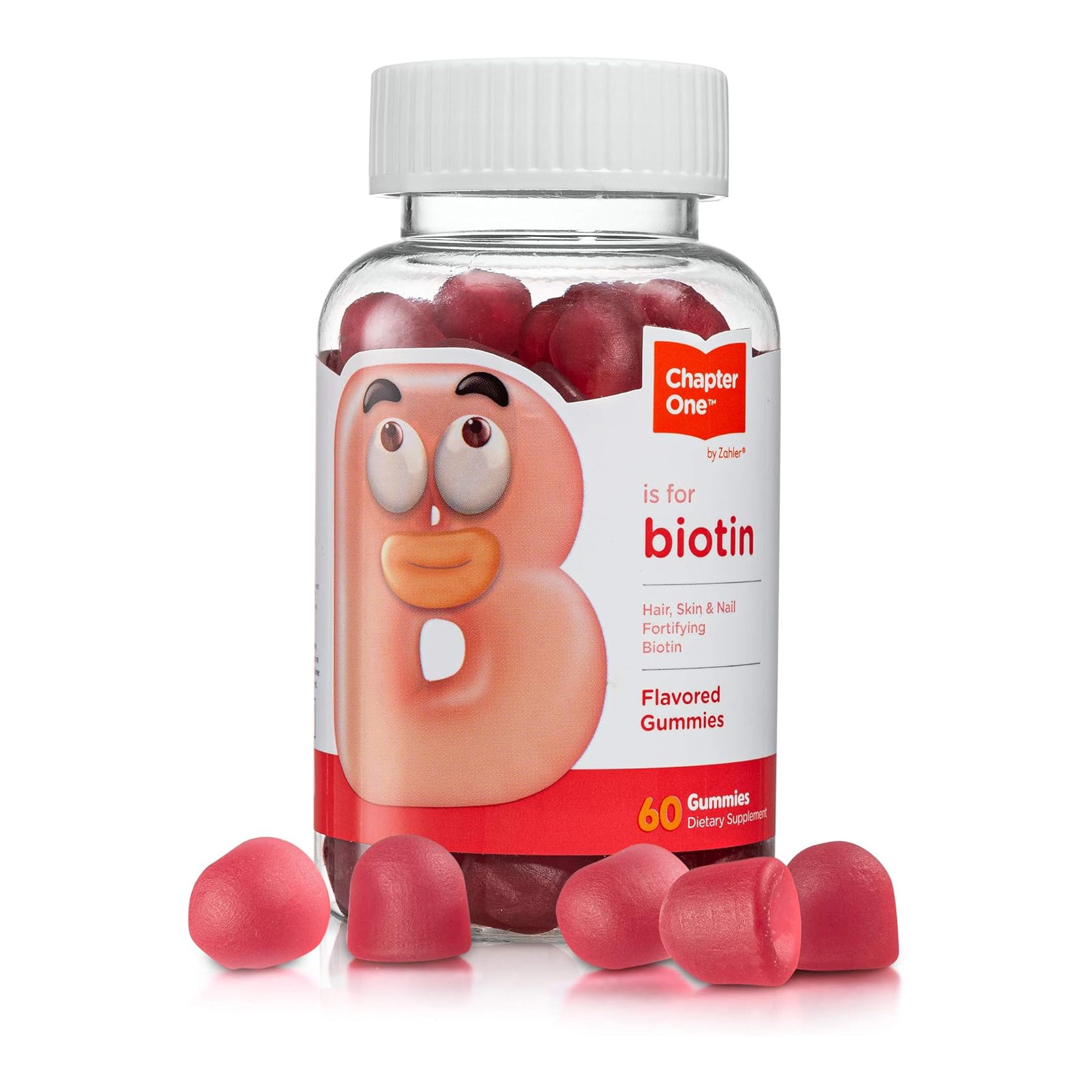 Zahler Chapter One Biotin Gummies, Hair Skin and Nails Fortifying Biotin, 60 Flavored Gummies