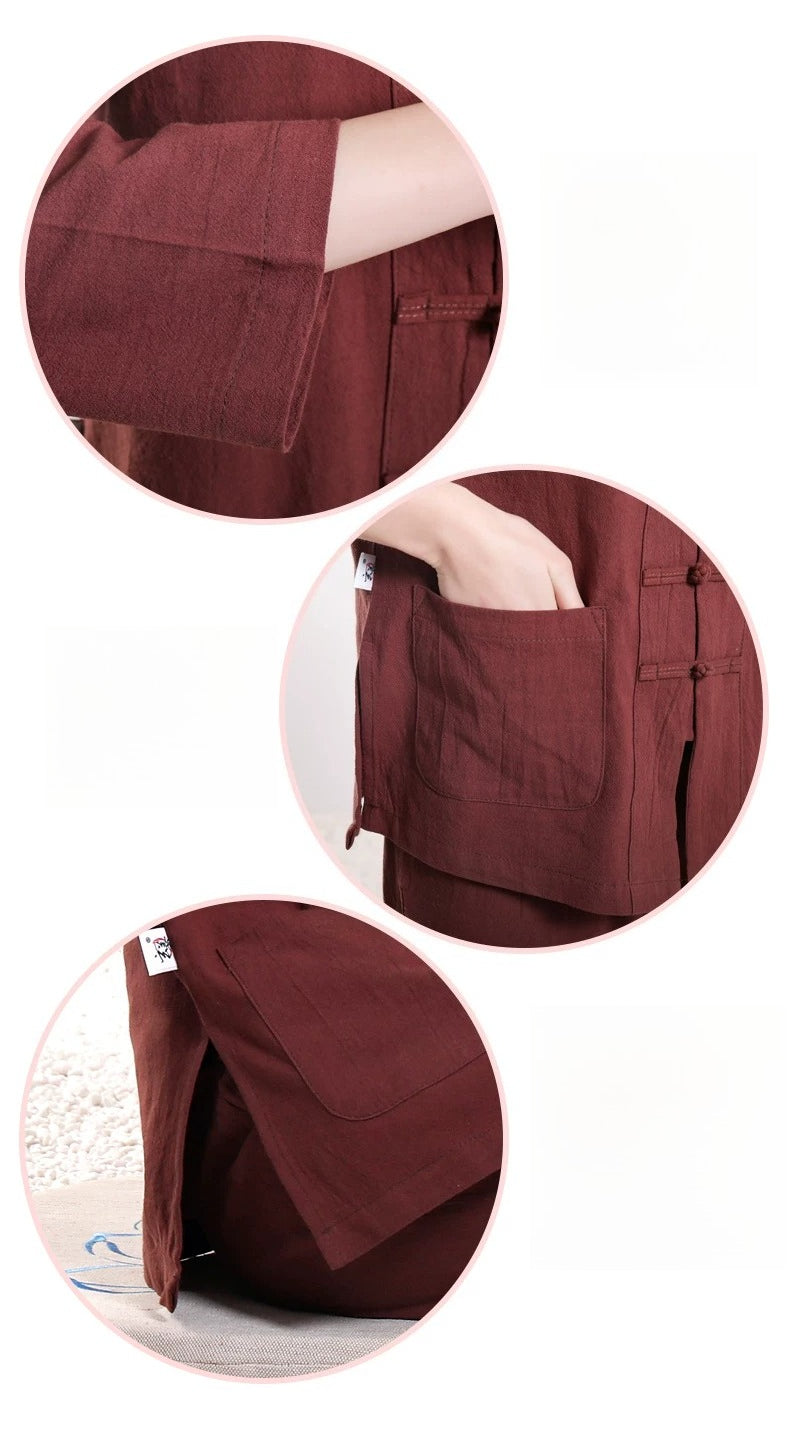 Xuanshan unisex lay suit tea suit cotton and linen wide-leg pants Chinese style Zen Chinese Tang style Zen suit set