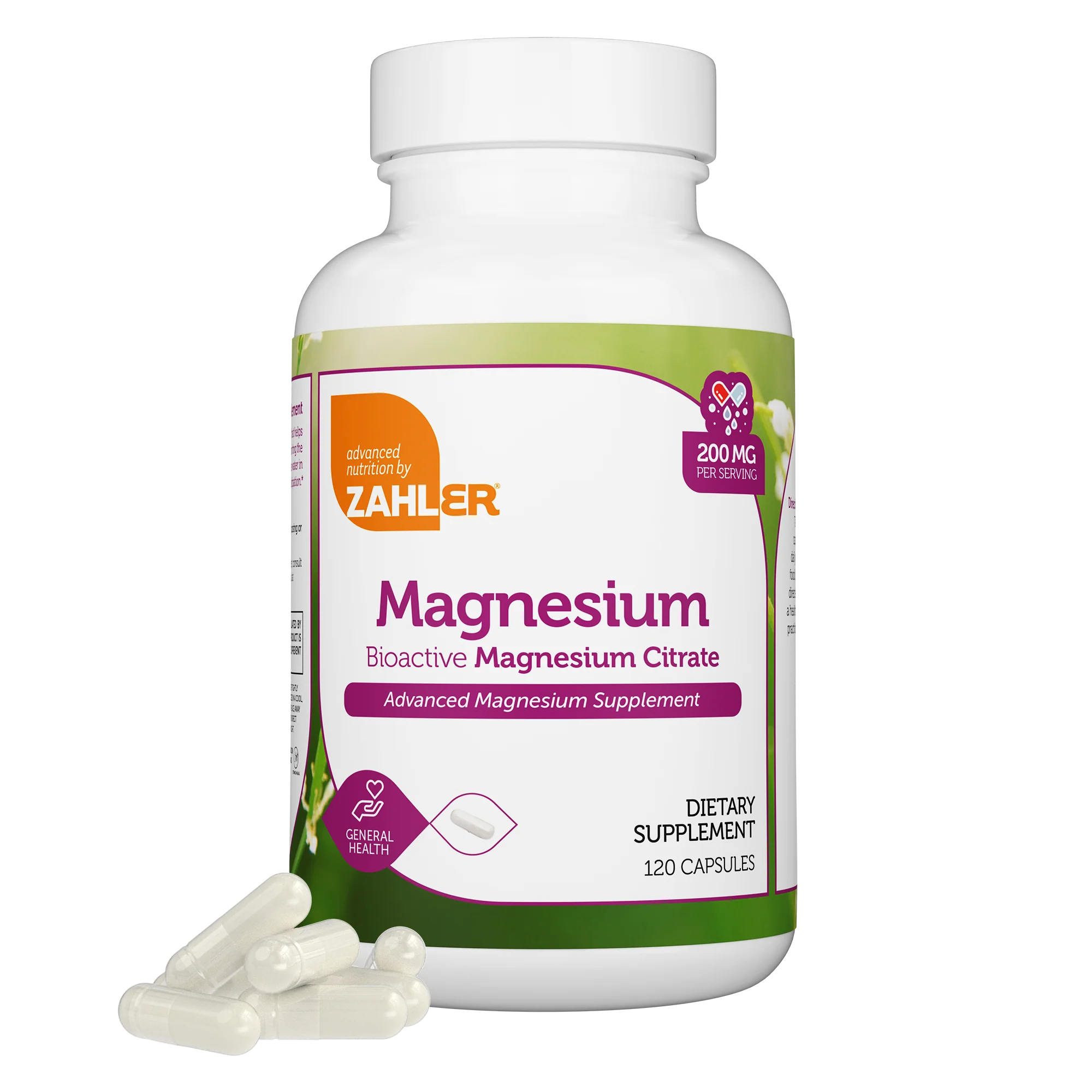 Zahler, Magnesium, Bioactive Magnesium Citrate, 200 mg, 120 Capsules