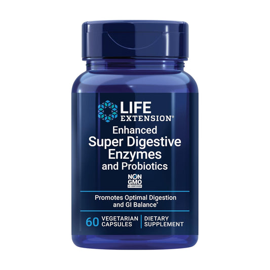 Life Extension Enhanced Super Digestive Enzymes and Probiotics– Supports Digestion, Comfort & GI Balance 60 Capsules
