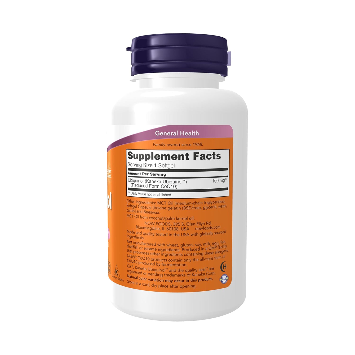 NOW Supplements, Ubiquinol 100 mg, High Bioavailability (the Active Form of CoQ10), 120 Softgels