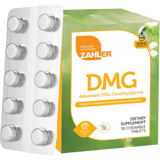 Zahler DMG 500mg - DMG Dimethylglycine Supplement for Endurance & Immune System Support - DMG Supplements with Amino Acid Glycine Tablets 90 Count