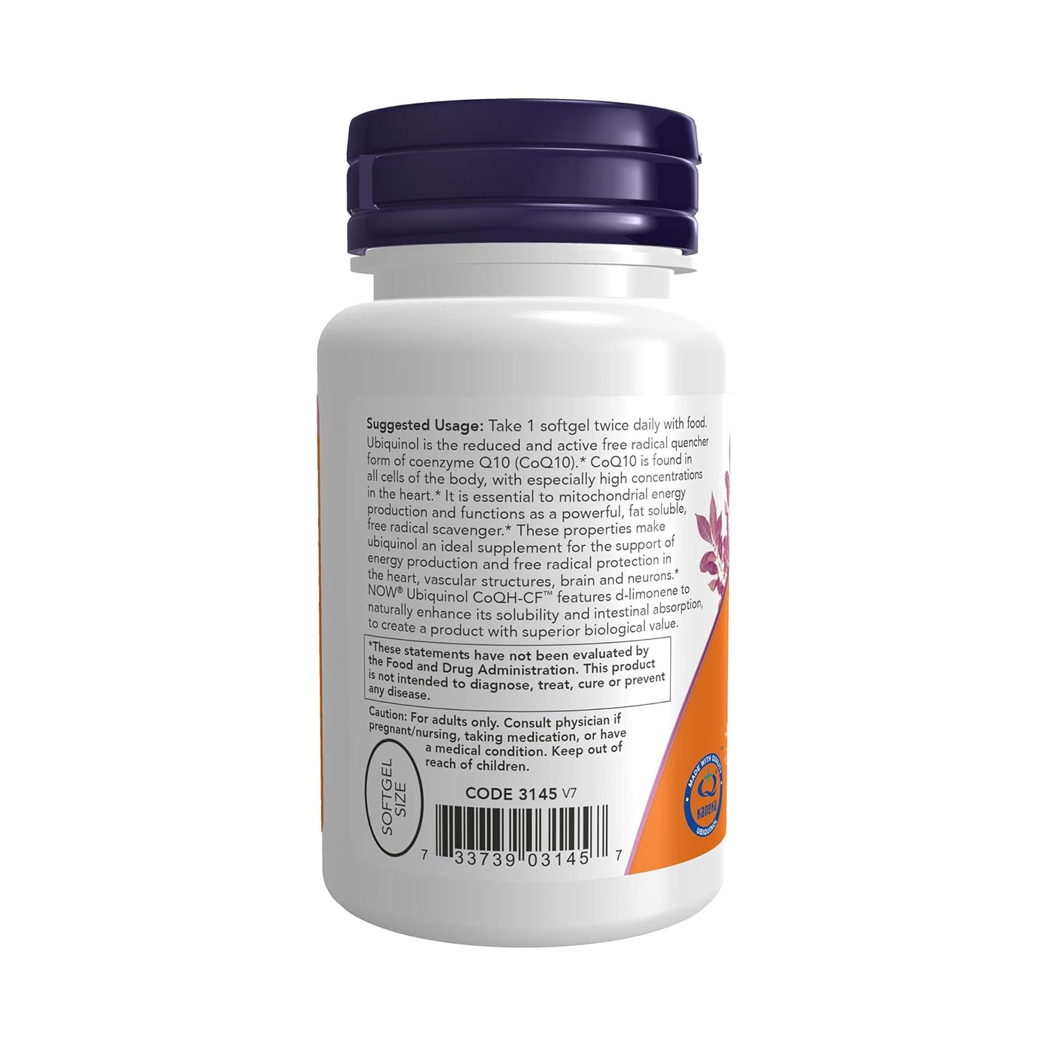 NOW Foods Supplements, Ubiquinol CoQH-CF™ (the Active Form of CoQ10 - 50 mg with Superior Bioavailability), 60 Softgels