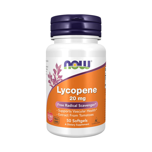 NOW Supplements, Lycopene 20 mg with Natural Extract from Tomatoes, Free Radical Scavenger*, 50 Softgels