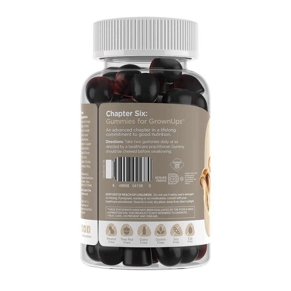 Zahler Chapter Six 10 in 1 Mushroom Complex Blend, Raspberry Flavored 60 Count.