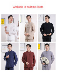 Zen Jushi Clothing – Cotton Linen Tai Chi & Yoga Outfit, Unisex Dharma / Tea Ceremony Suit