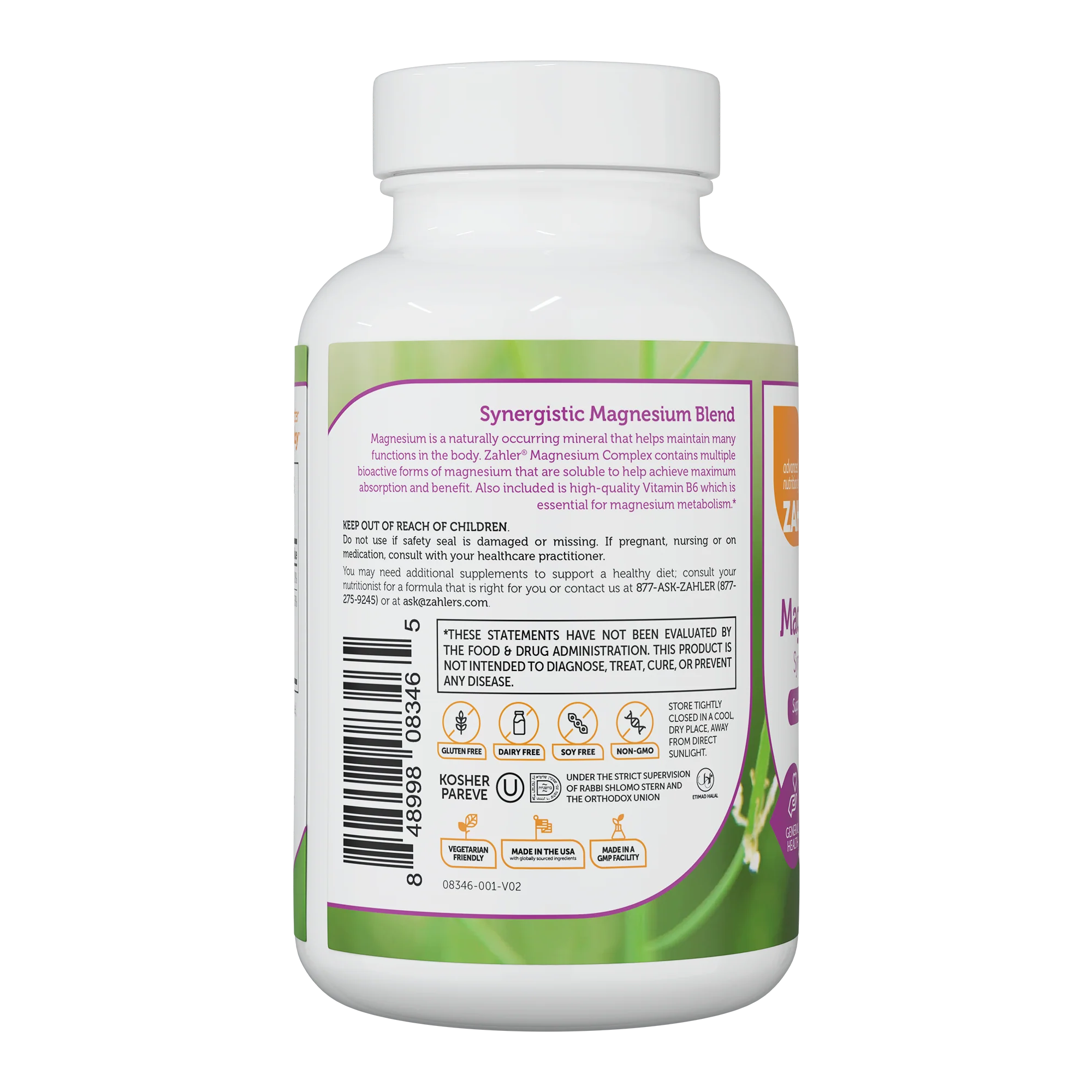 Zahler, Magnesium Complex,  Bone Nerve Heart & Muscle Health (60 Capsules)