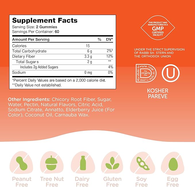 Zahler - Fiber Gummies for Adults & Kids (120 Count) for Digestion Support, Healthy Regularity & Overall Health