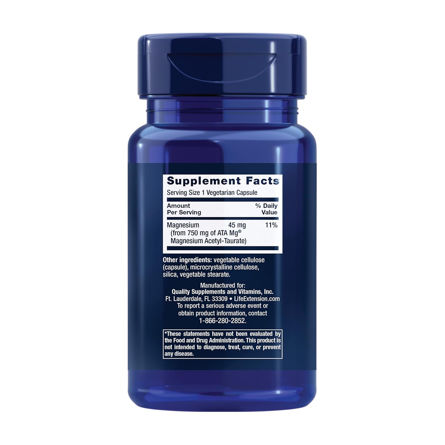 Life Extension Calm-Mag, Magnesium Acetyl taurinate, Daily Stress Management Formula, Supports Calmness and Relaxation 30 Capsules